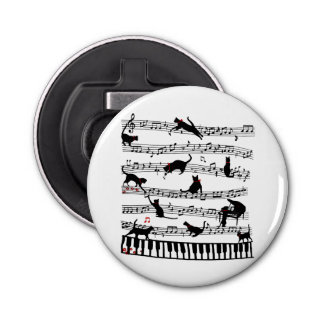 Funny Cat Music Note, Gift For Piano Player, Music Bottle Opener