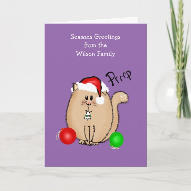 Funny cat n mouse Christmas card personalized (Front)