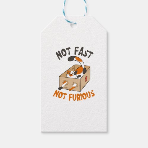 Funny Cat No Fast No Furious Gift Tags