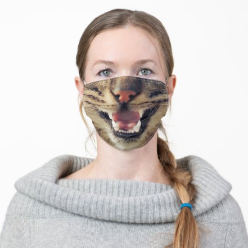 Funny Cat Noes  Mouth Smile Adult Cloth Face Mask