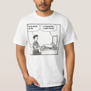 Funny Cat Office Work Humor Corporate Cartoon T-Shirt