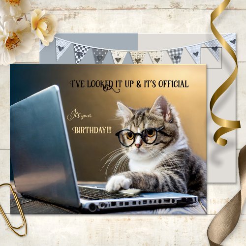 Funny Cat Official Birthday Postcard