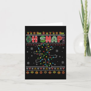 Funny Cat Oh Snap Ugly Christmas Sweater Pajamas X Card