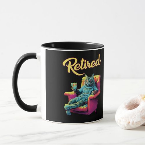Funny Cat on couch Retirement  Mug