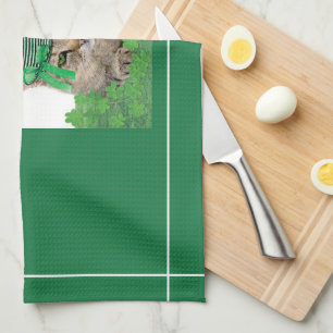 Funny Cat on St. Patrick’s Day Kitchen Towel