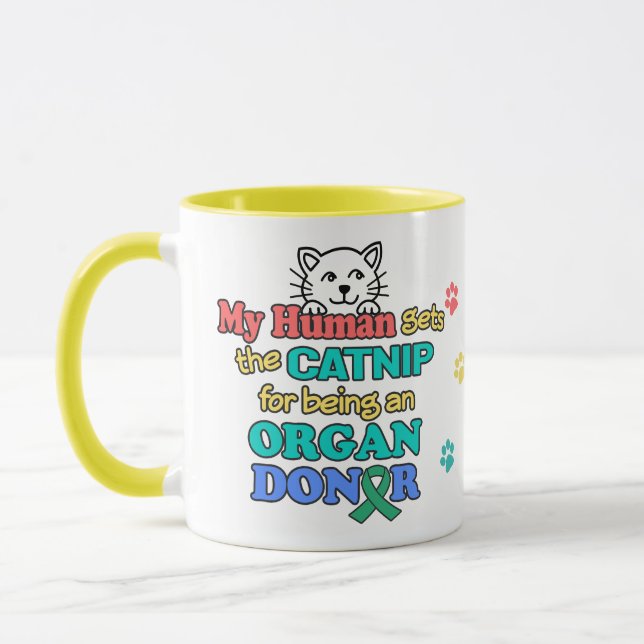 Funny Cat Organ Donor Awareness  Coffee Mug (Left)