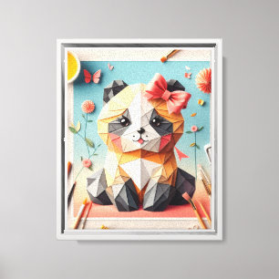 Funny Cat origami WALL ART