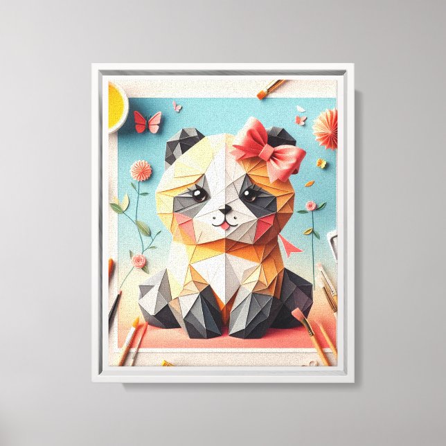 Funny Cat origami WALL ART (Front)