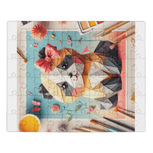 Funny Cat origami WALL ART Jigsaw Puzzle