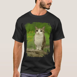 Funny Cat Owl Unhinged Brainrot Internet Meme Meow T-Shirt