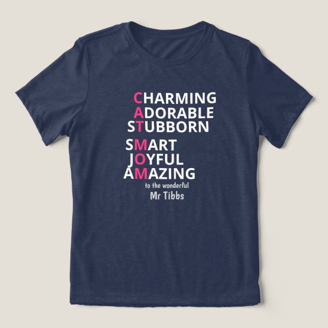 Funny Cat Owner Custom  Tri-Blend Shirt (Design Front)