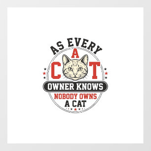 Funny Cat Owner Quote Vintage Engraving Design_1 Floor Decals