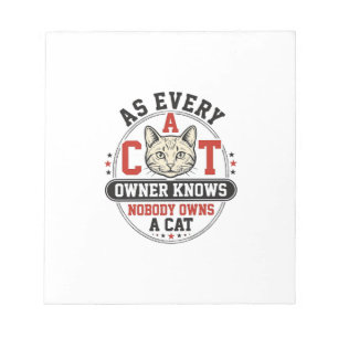 Funny Cat Owner Quote Vintage Engraving Design_1 Notepad