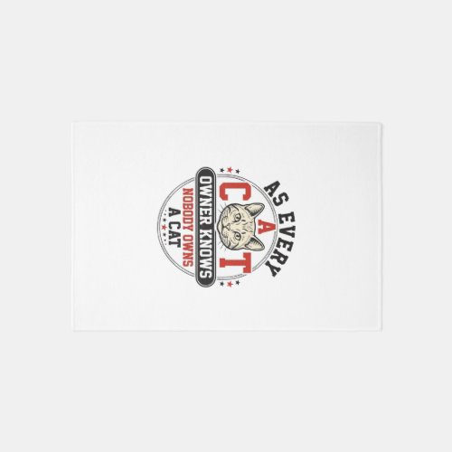 Funny Cat Owner Quote Vintage Engraving Design_1 Rug