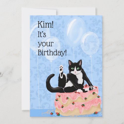 Funny Cat Pardon My Enthusiasm Custom Birthday Card