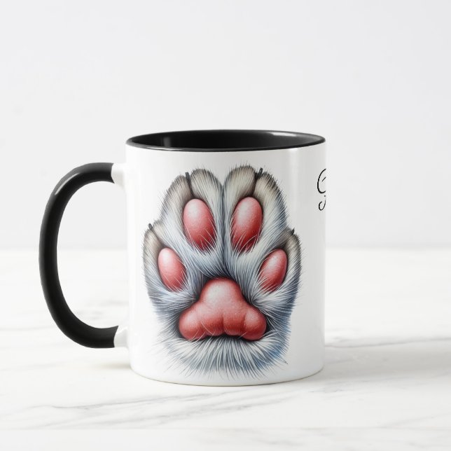 Funny Cat Paw Coffee Mug (Left)