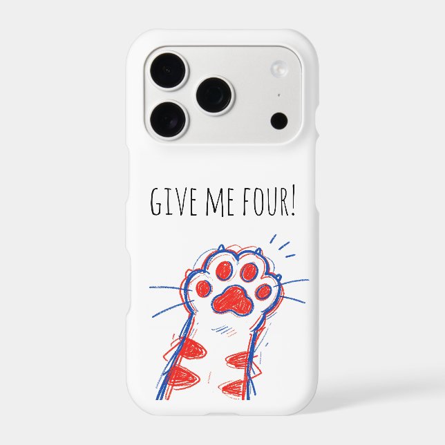 Funny Cat Paw High Five Cat Lover iPhone Case (Back)