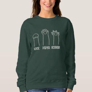 Funny Cat Paw Rock Paper Scissors Line Art T-Shirt Sweatshirt
