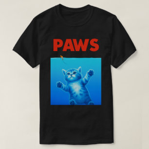 Funny Cat “PAWS” Parody Design – Cute Kitten Joke T-Shirt
