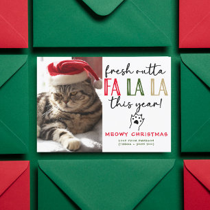 Funny Cat Photo Christmas Picture Custom Humorous Holiday Card