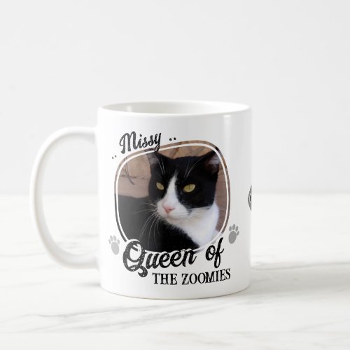 Funny Cat Photo Queen Of Zoomies Coffee Mug