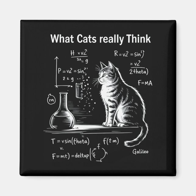 Funny Cat Physics Humor Design What Cats Really Th Magnet (Front)
