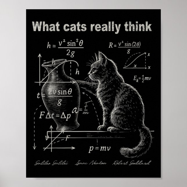 Funny Cat Physics Humor Design What Cats Really Th Poster (Front)