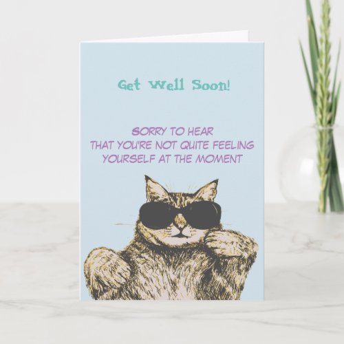 Funny Cat Picture Get Well Card