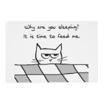 Funny Cat Placemat - Get Up And Feed Me at Zazzle