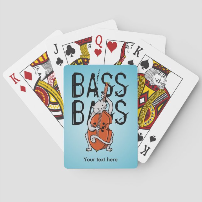 Funny Cat Playing a Double Bass Poker Cards (Back)
