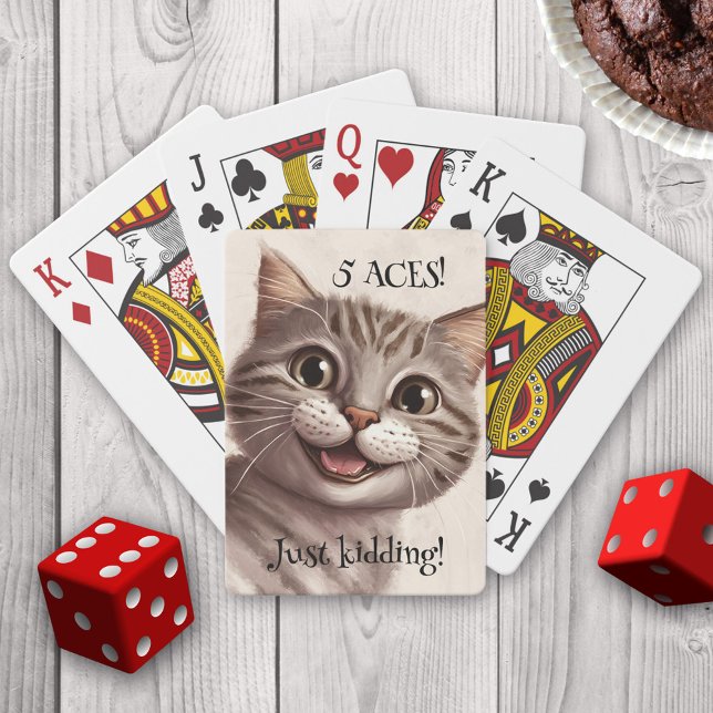 Funny Cat Playing Cards (Cat themed playing cards featuring an illustration of a kitty having a lot of fun.)