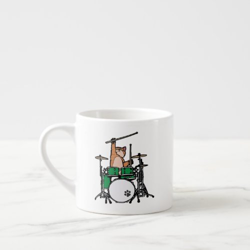 Funny Cat Playing Drums Cat Drummer Drummer Gift Espresso Cup