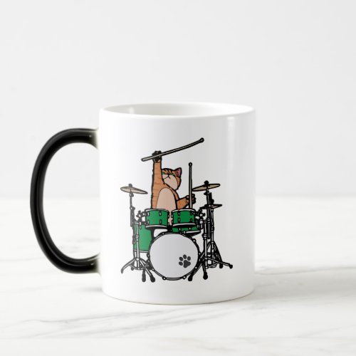 Funny Cat Playing Drums Cat Drummer Drummer Gift Magic Mug