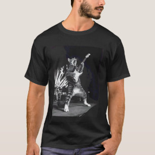 Funny Cat Playing Guitar Rock Star Rock & Roll Men T-Shirt
