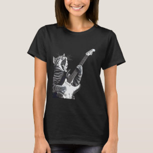 Funny Cat Playing Guitar Rock Star Rock & Roll Men T-Shirt