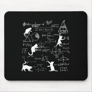 Funny Cat Playing With Math Formulas Kitten Cat An Mouse Pad