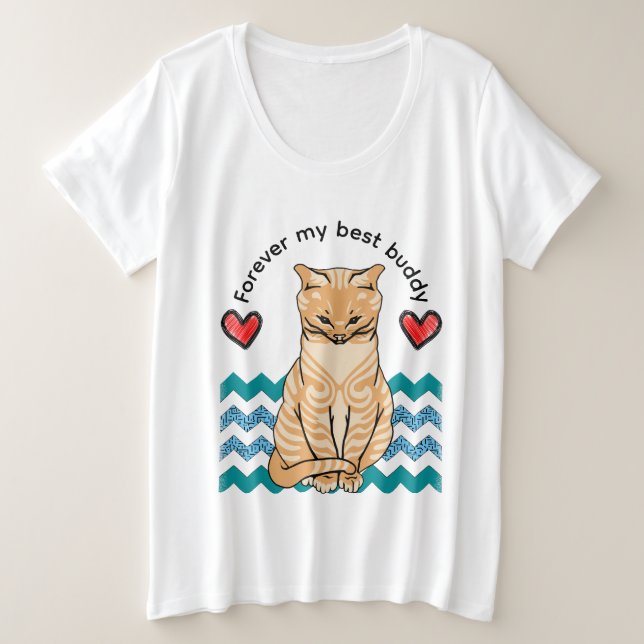funny cat plus size T-Shirt (Design Front)