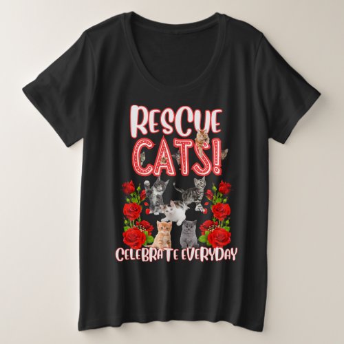 Funny Cat Plus Size T_Shirt