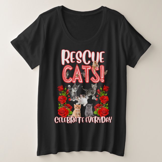 Funny Cat Plus Size T-Shirt (Design Front)
