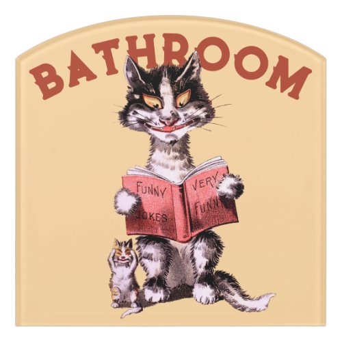 Funny Cat Pooping Door Sign