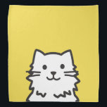 Funny cat portrait bandana<br><div class="desc">Funny cat portrait in cartoon style with customizable color background.</div>