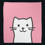 Funny cat portrait bandana<br><div class="desc">Funny cat portrait in cartoon style with customizable color background.</div>