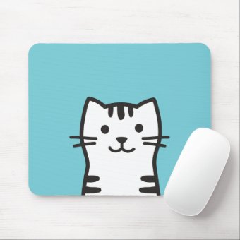 Funny cat portrait mouse pad | Zazzle