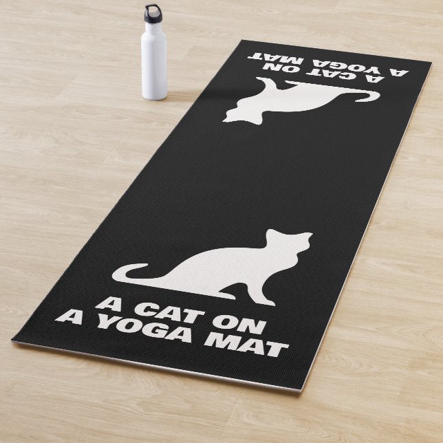 Funny cat pose personalized yoga mat design (In Situ)