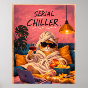 Funny Cat Poster Serial Chiller Cozy Netflix Art
