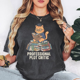 Funny Cat Professional Plot Critic Graduation Desi T-Shirt