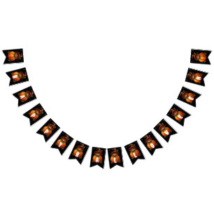 FUNNY CAT PUMPKIN HAPPY HALLOWEEN BUNTING FLAGS