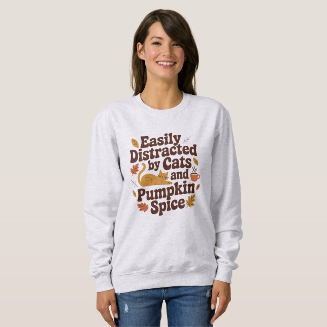 Funny Cat – Pumpkin Spice Lover Fall Sweatshirt (Front Full)