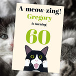 Funny cat pun 60th birthday party invitation<br><div class="desc">🌶️ Put a smile on a face with this funny tuxedo cat pun 60th birthday party invitation! - Simply click to personalize this design 🔥 My promises - This design has unique hand drawn elements (drawn my me!) - It is designed with you in mind 🙏 Thank you for supporting...</div>