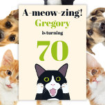 Funny cat pun 70th birthday party invitation<br><div class="desc">🌶️ Put a smile on a face with this funny tuxedo cat pun 70th birthday party invitation! - Simply click to personalize this design 🔥 My promises - This design has unique hand drawn elements (drawn my me!) - It is designed with you in mind 🙏 Thank you for supporting...</div>